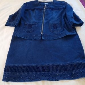 2pc Denim Skirt Set